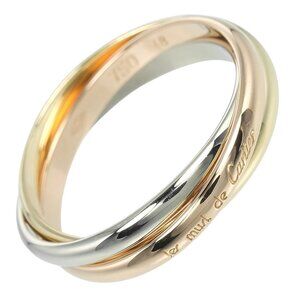 CARTIER Trinity XS Ring 0.1" band K18 Gold (YGxPGxWG) #4.5(US Size) 3.5g Women